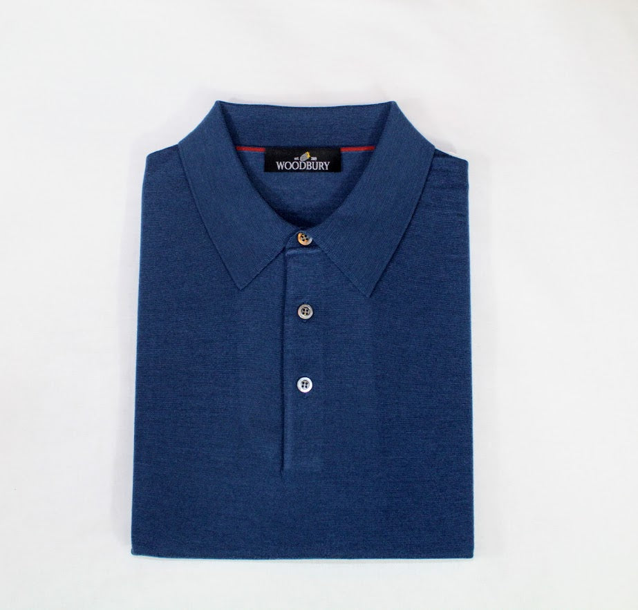 Wool polo collar sweater